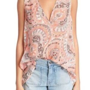 Joie Women's Printed 100% Silk Tank - Paisley Size Large